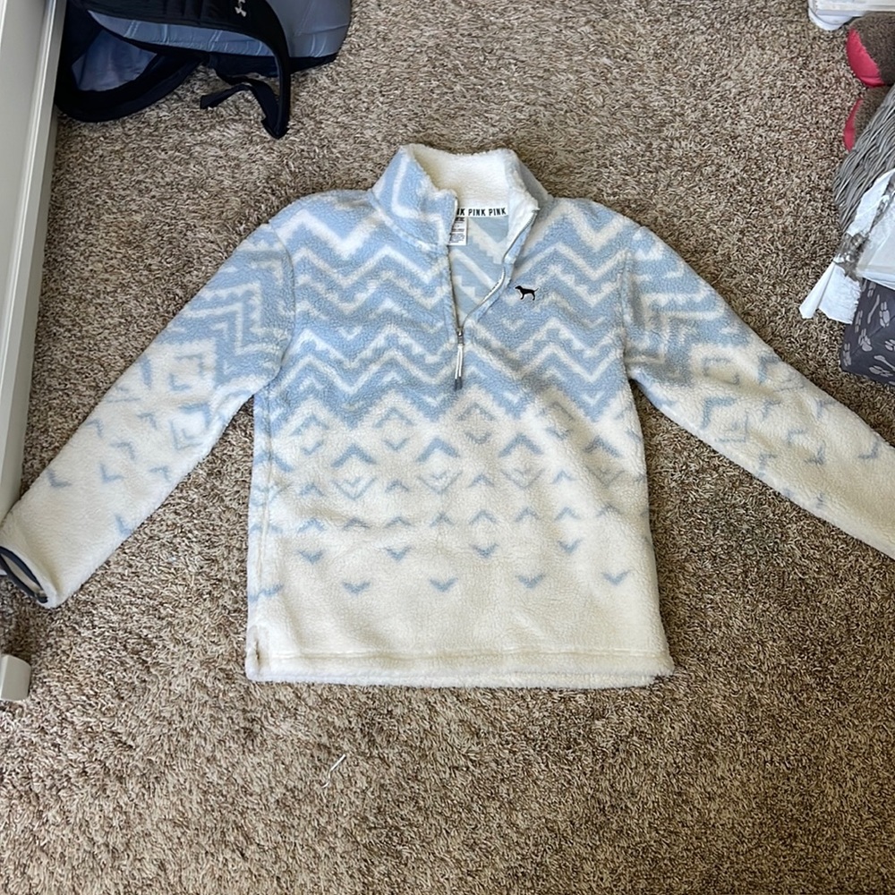 Pink Sherpa quarter zip
